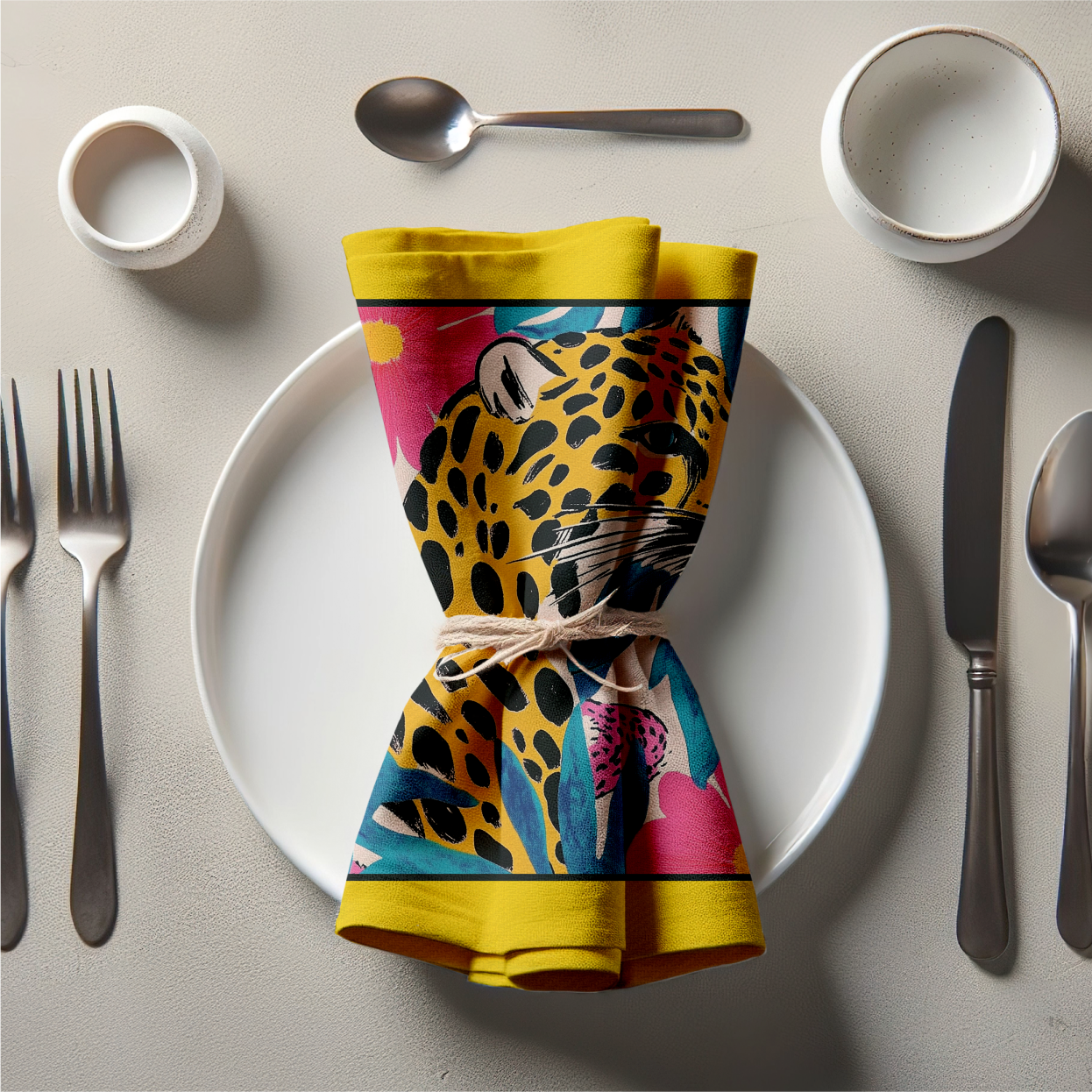 Feline Queen napkin in Classic Honey