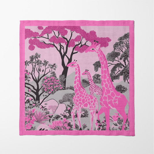 Serene Safari Napkin in Play Pink