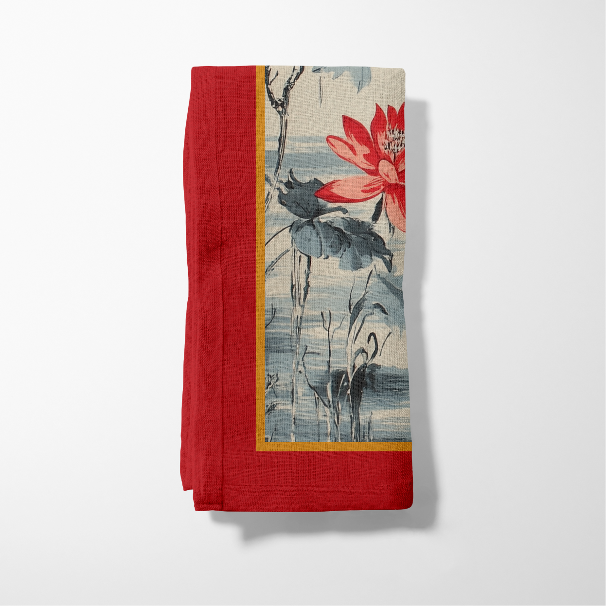 Watchful Waters Napkin in Ruby Lotus