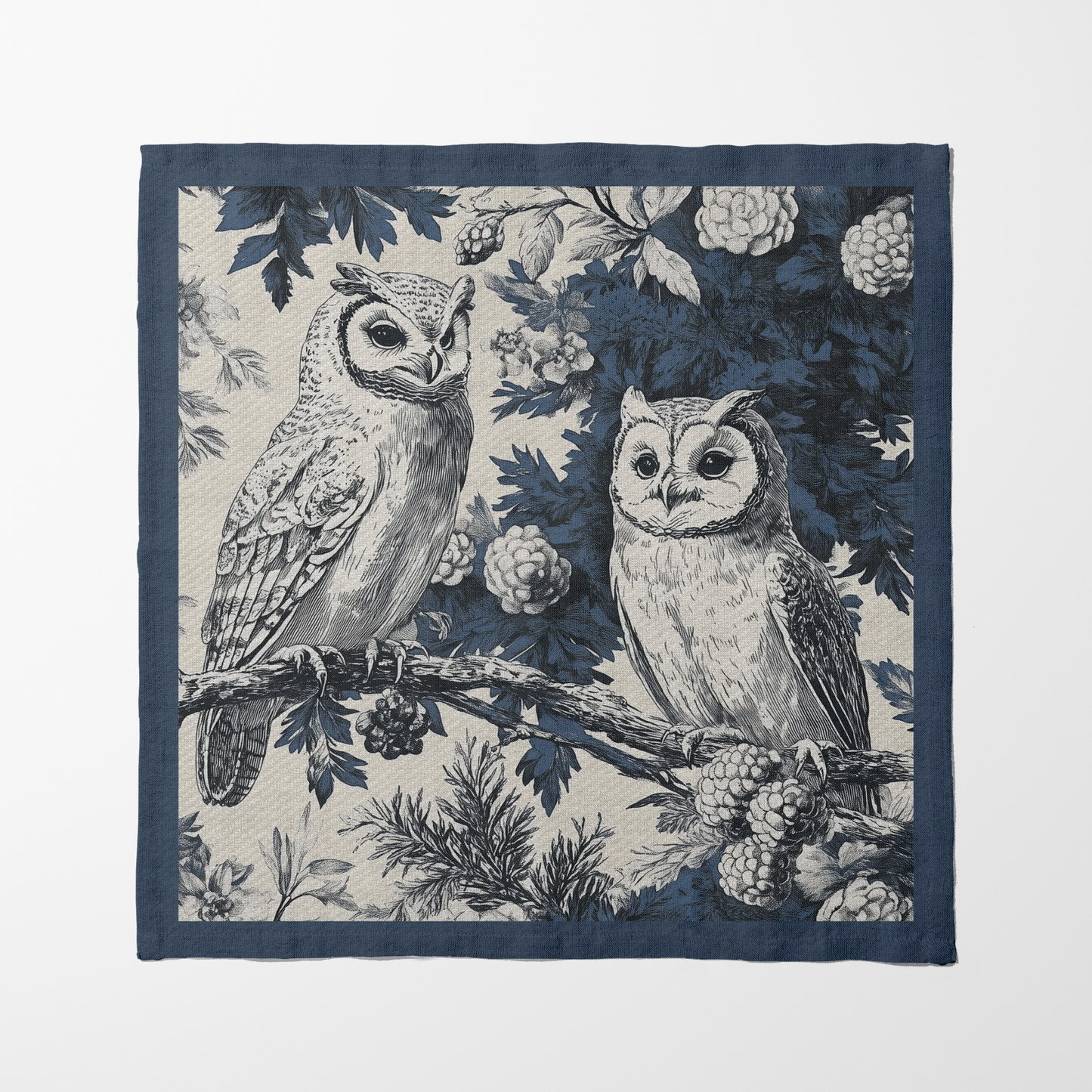 Woodland Perch Napkin in Naval