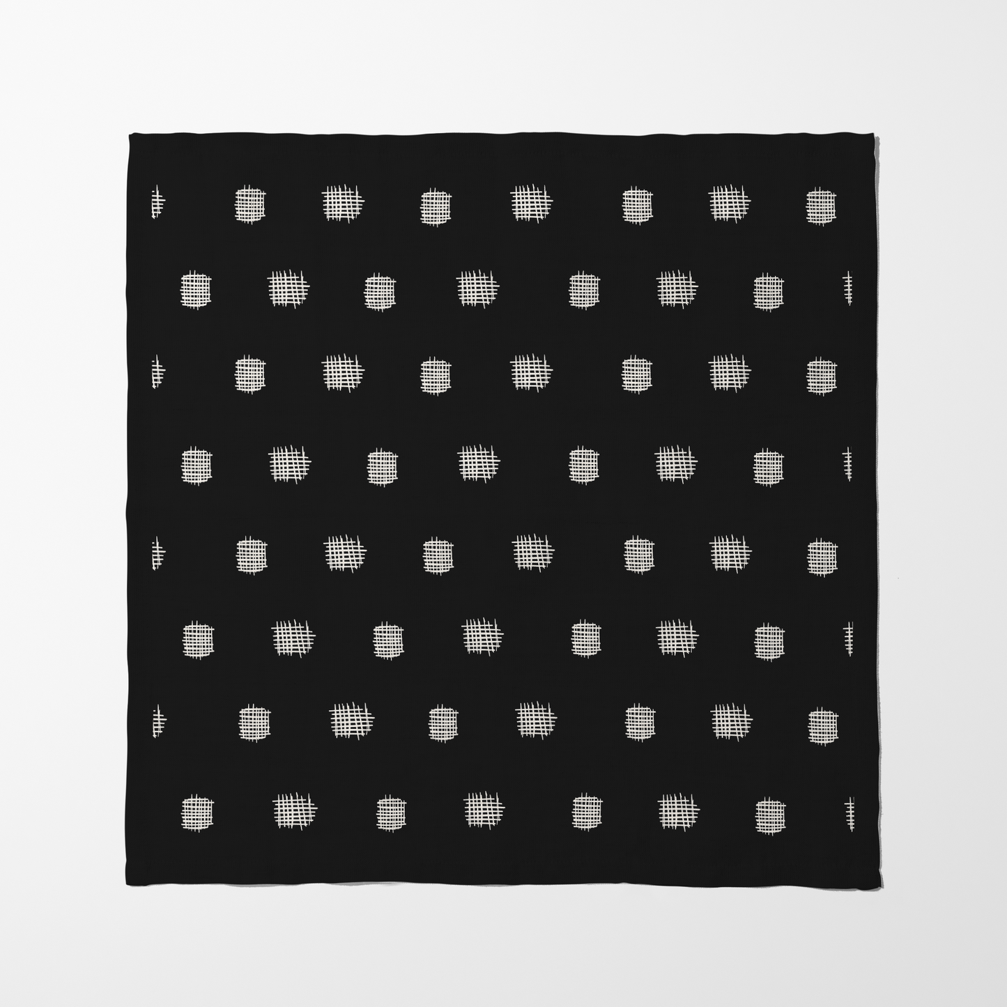 Black and White Cross Stitch Napkin