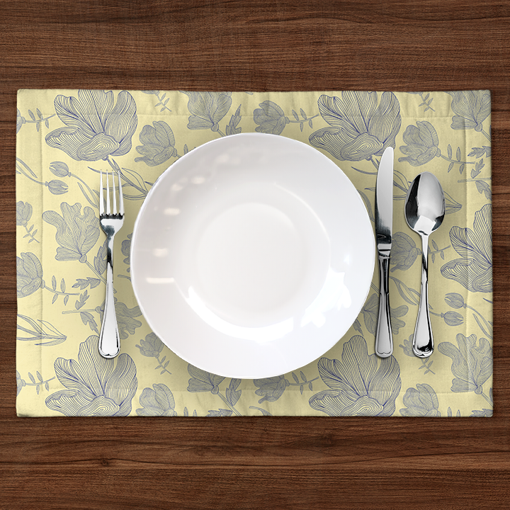 Summer Flowers Placemat in Light Yellow