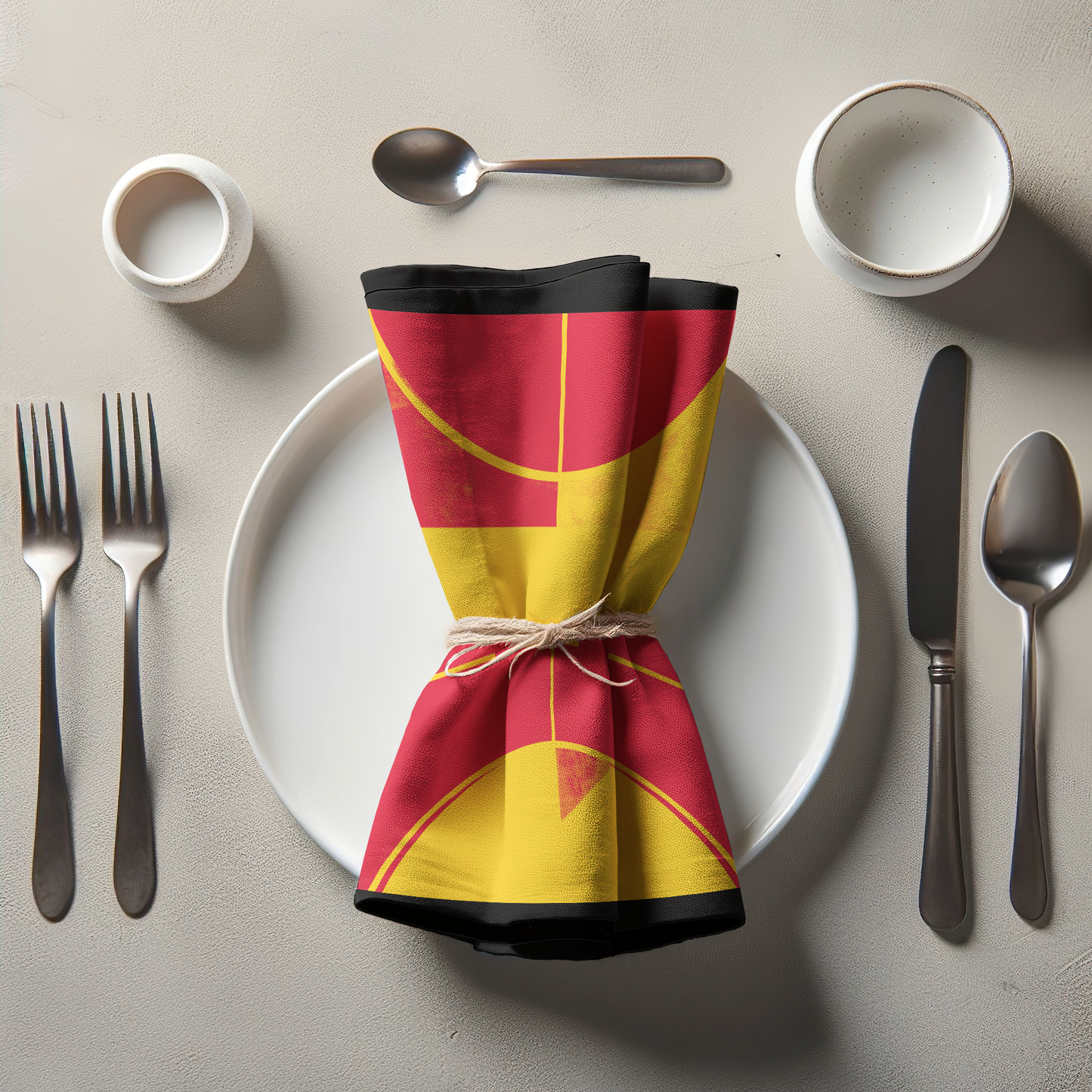 Red, Yellow and Black Basketball Napkin