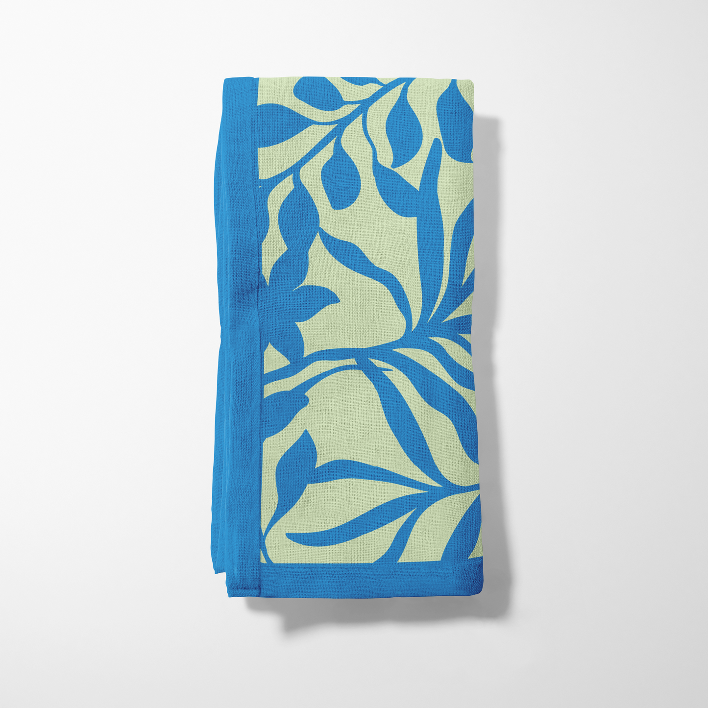 Figi Floral Napkin in Cerulean Lime - Lightweight Linen