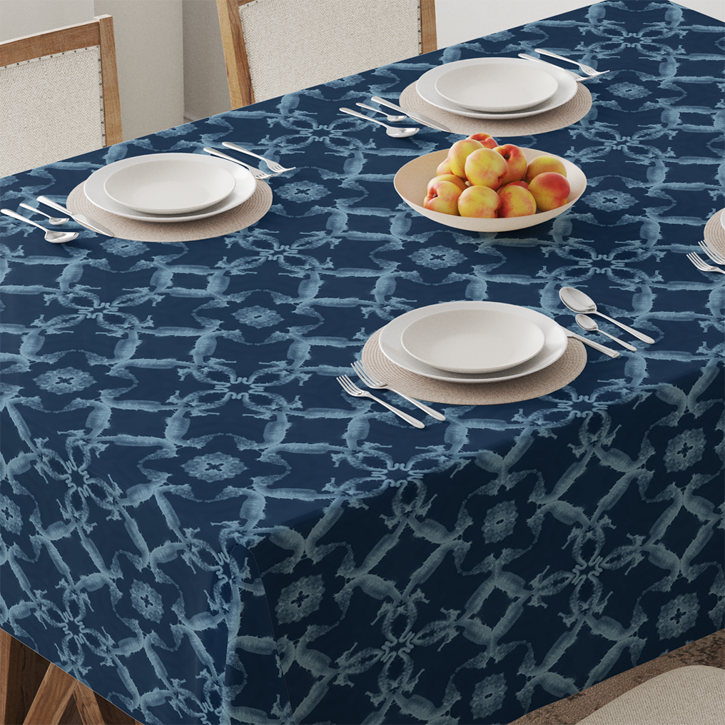 Seahorse Tablecloth in Nautical Navy
