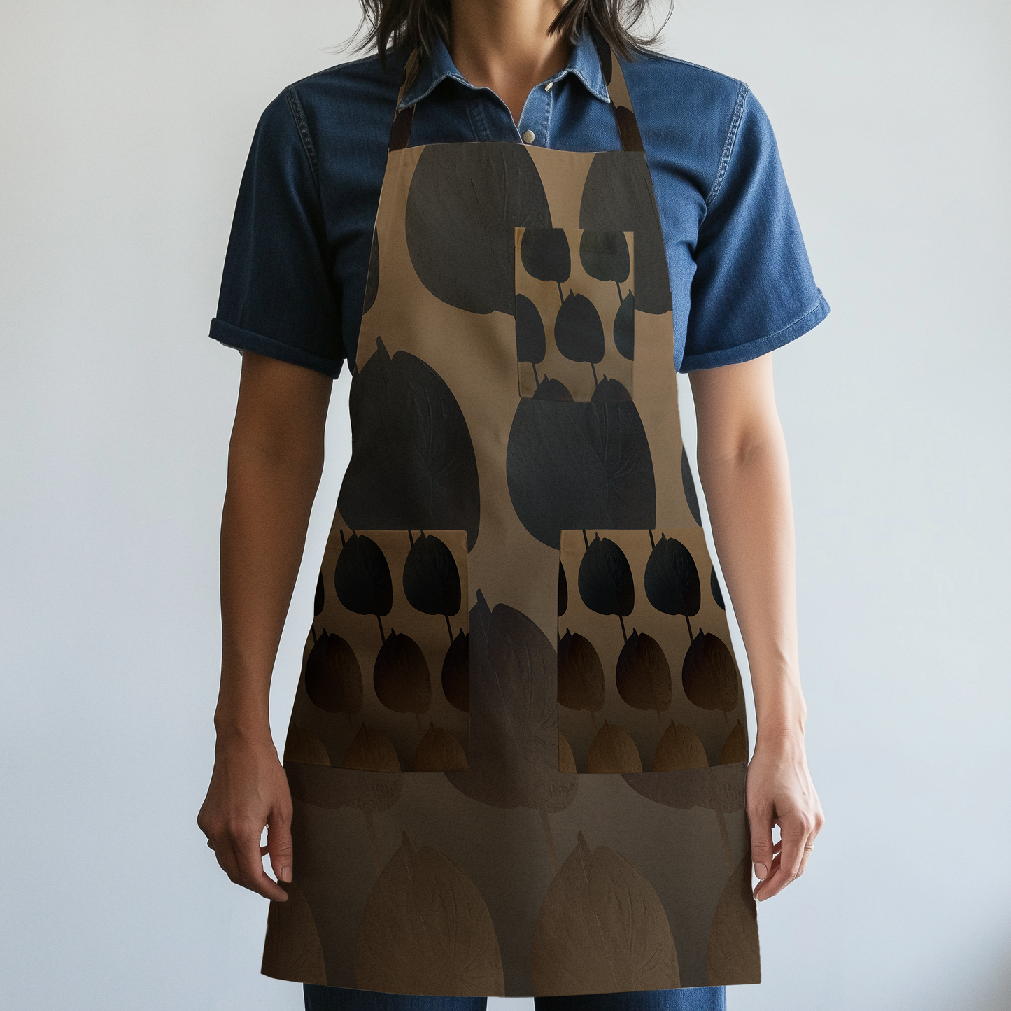 Golden Anthurium Eclipse Full Chef Apron in Mid Weight Cotton Twill