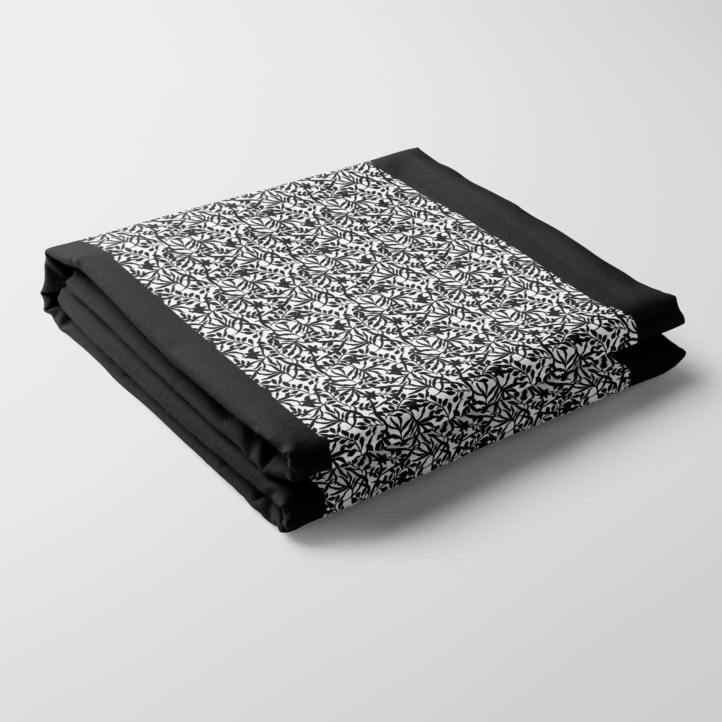Figi Floral Tablecloth in Black & White - Linen