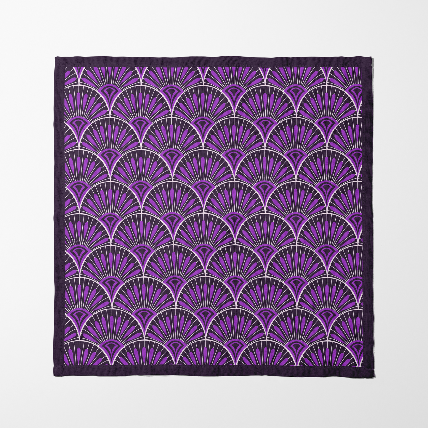 Eggplant Art Deco Napkin in Soft-Structured Linen