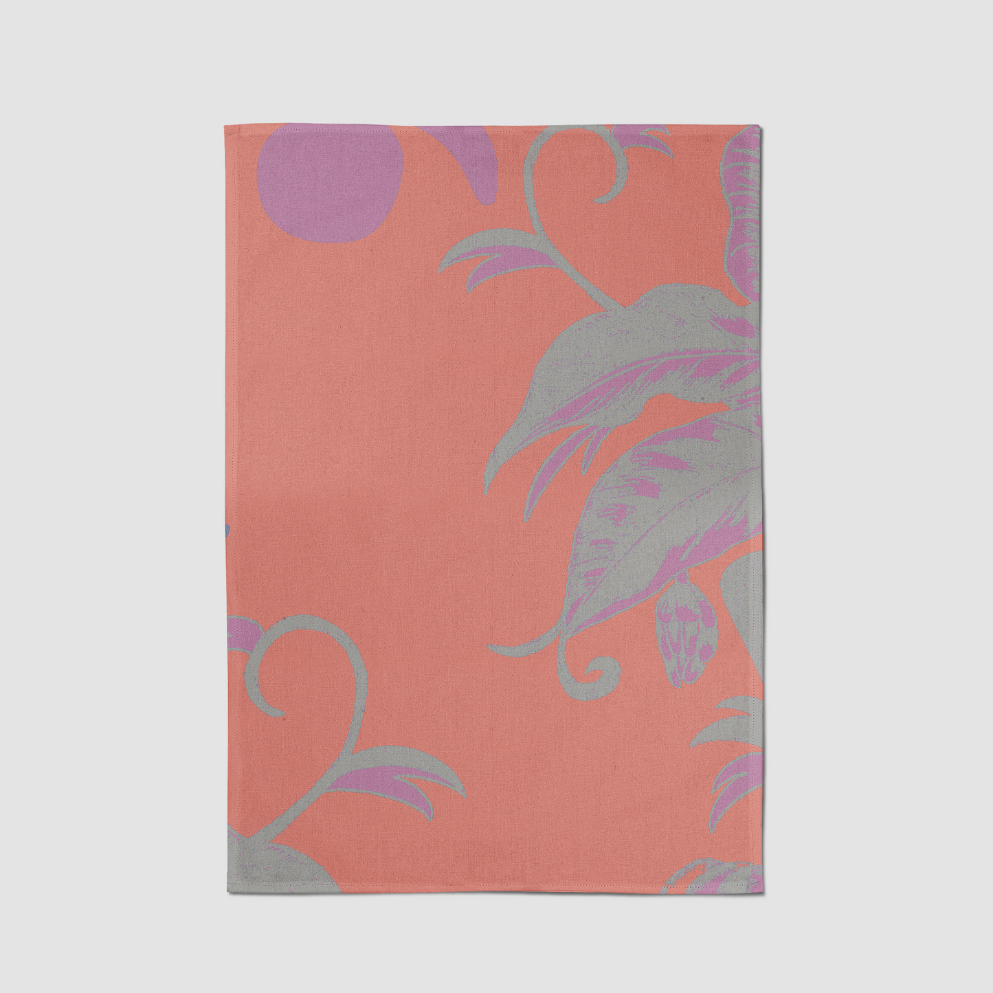 Tropical Paissage Tea Towel in Bright Pink