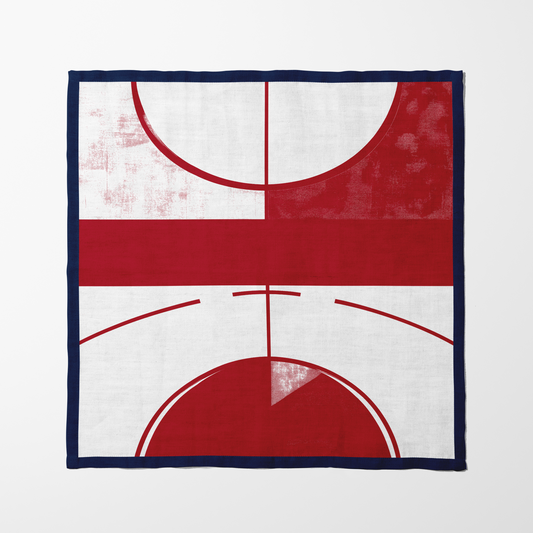 Dark Red, White and Blue Basketball Napkin