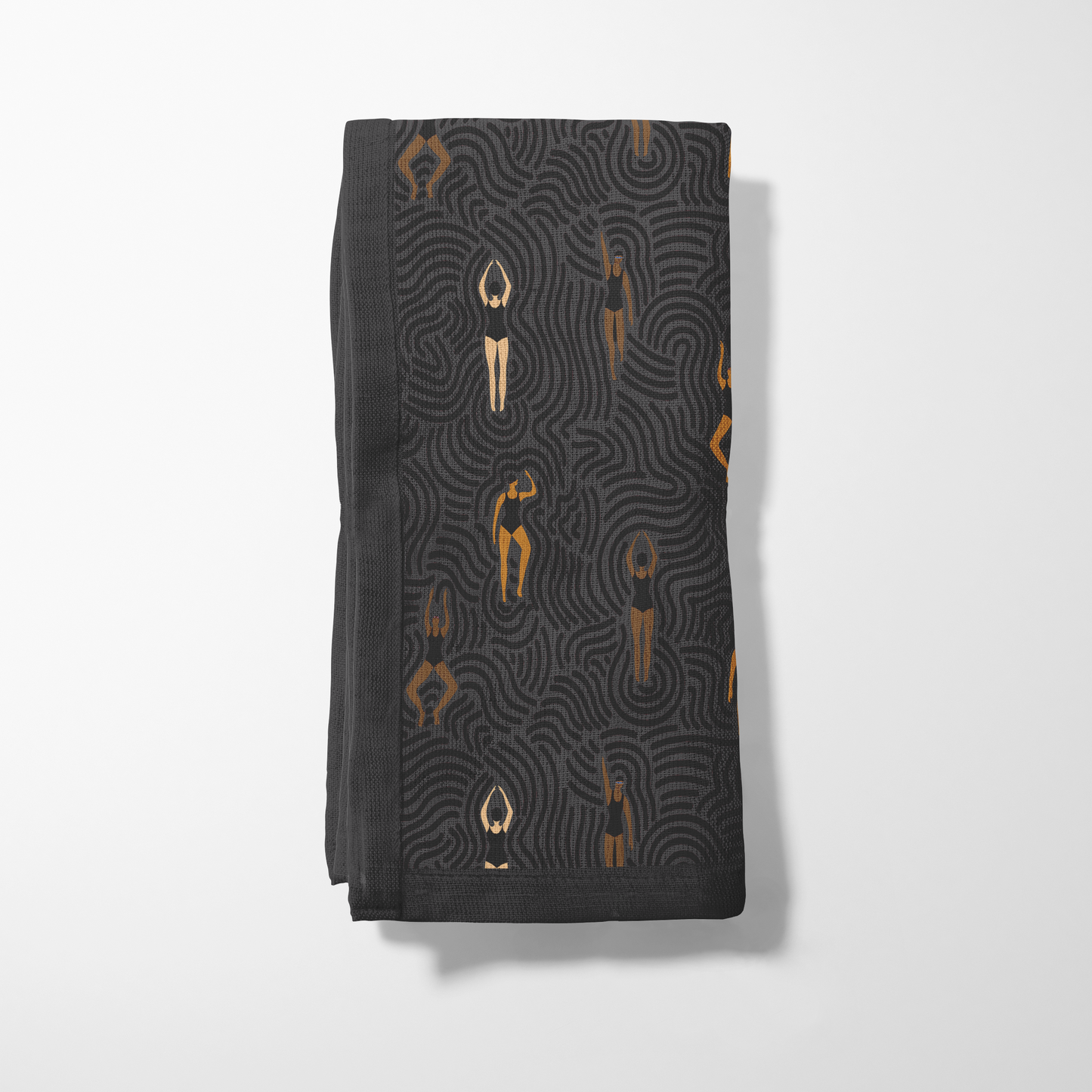 Swimmers in Summer in Dark Grey Napkin in Lightweight Linen