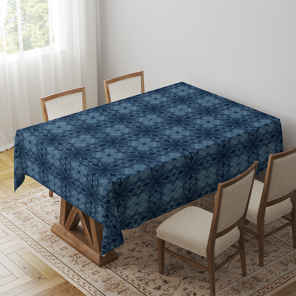 Deep Reflection Tablecloth in Nautical Navy