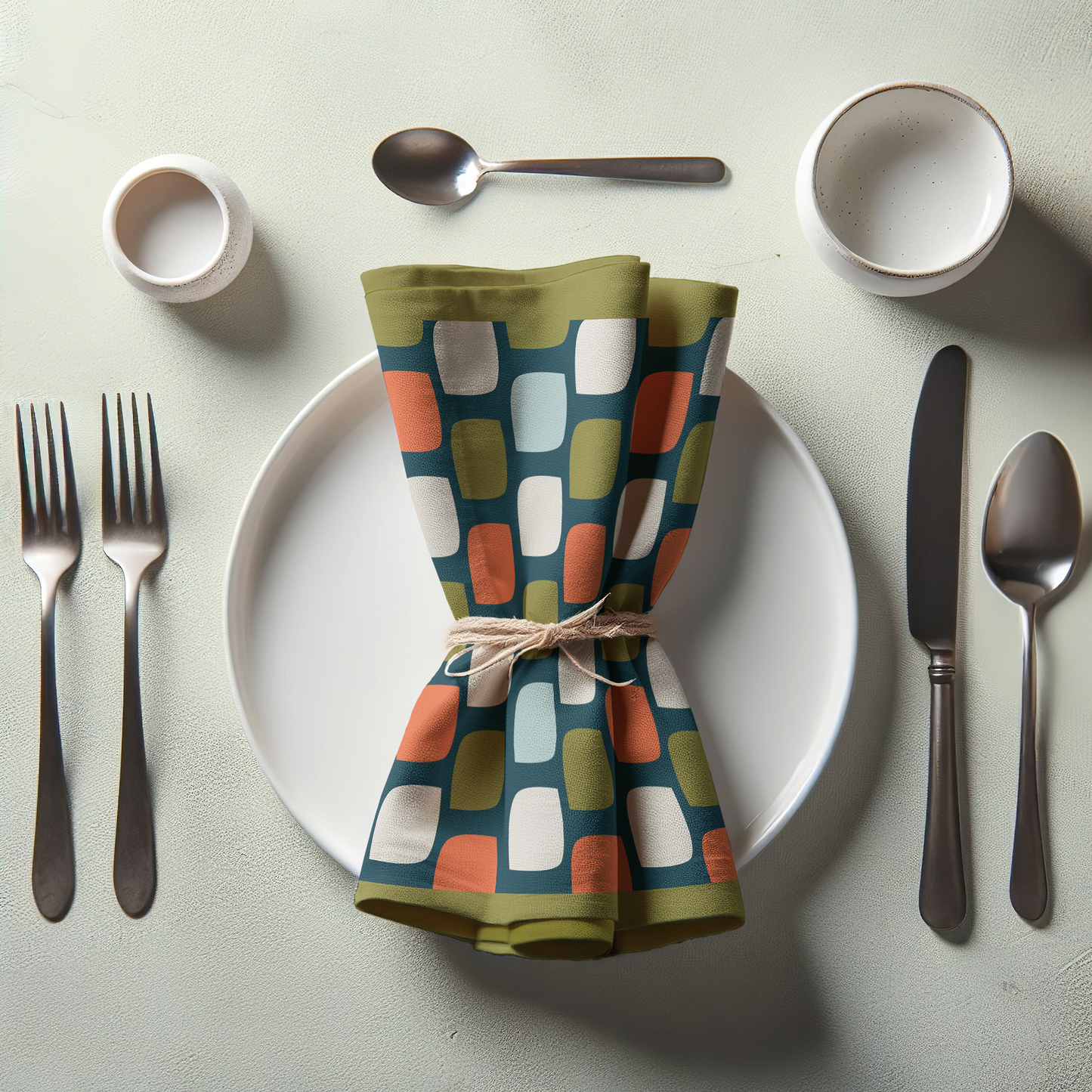 Squared Off Napkin in Green