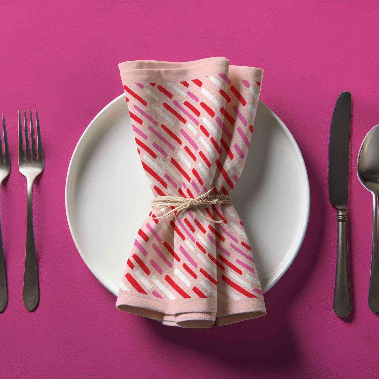 Pink Lines - Organic Cotton Voile