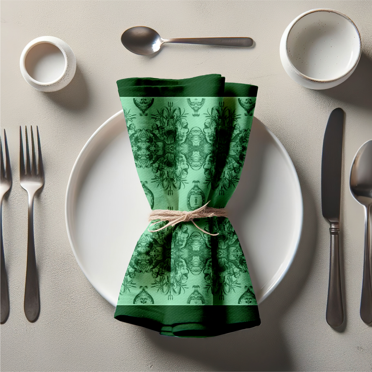 Neptune's Court Napkin in Marimo Green