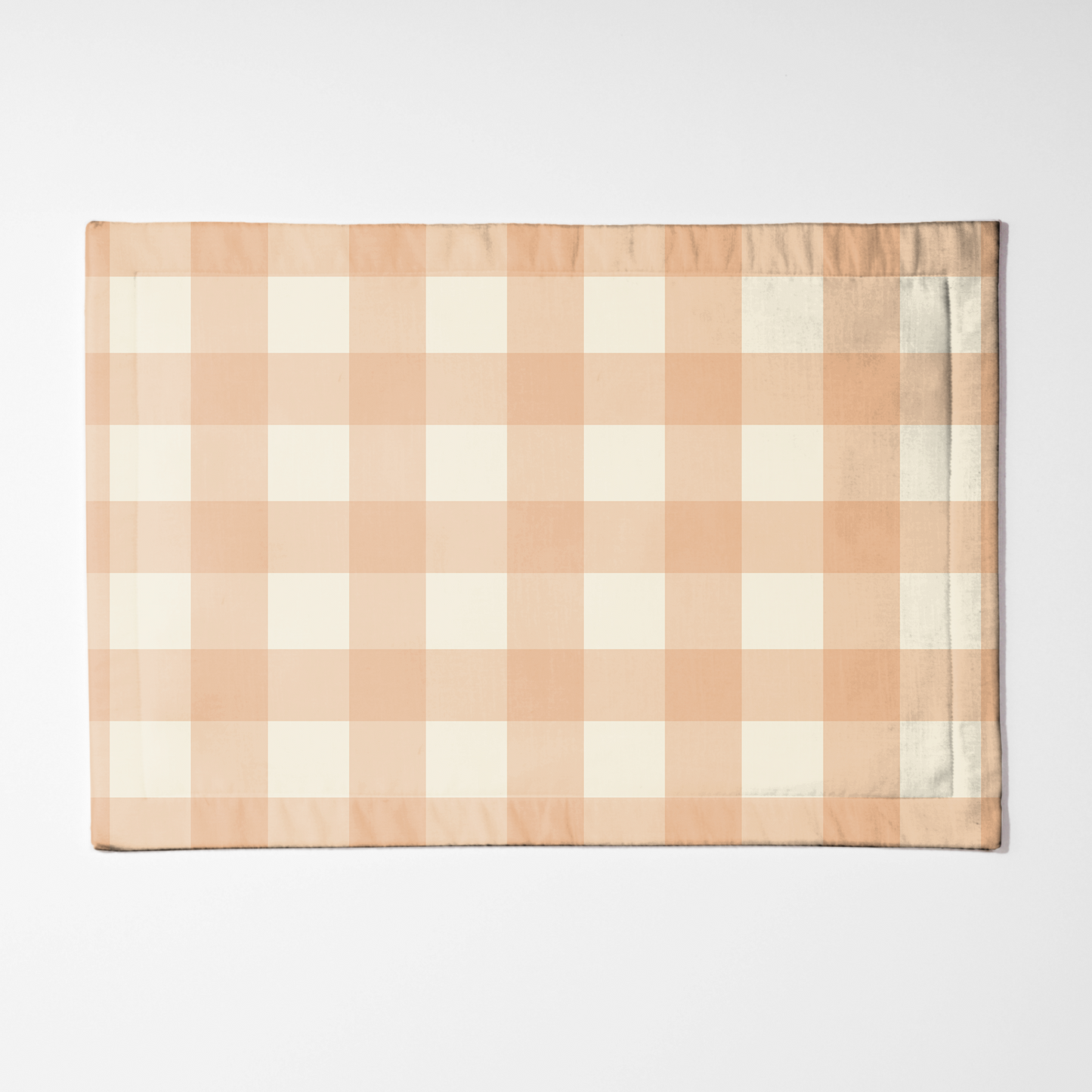 ONE Large Gingham Placemat - Burnt Butter in Lightweight Linen