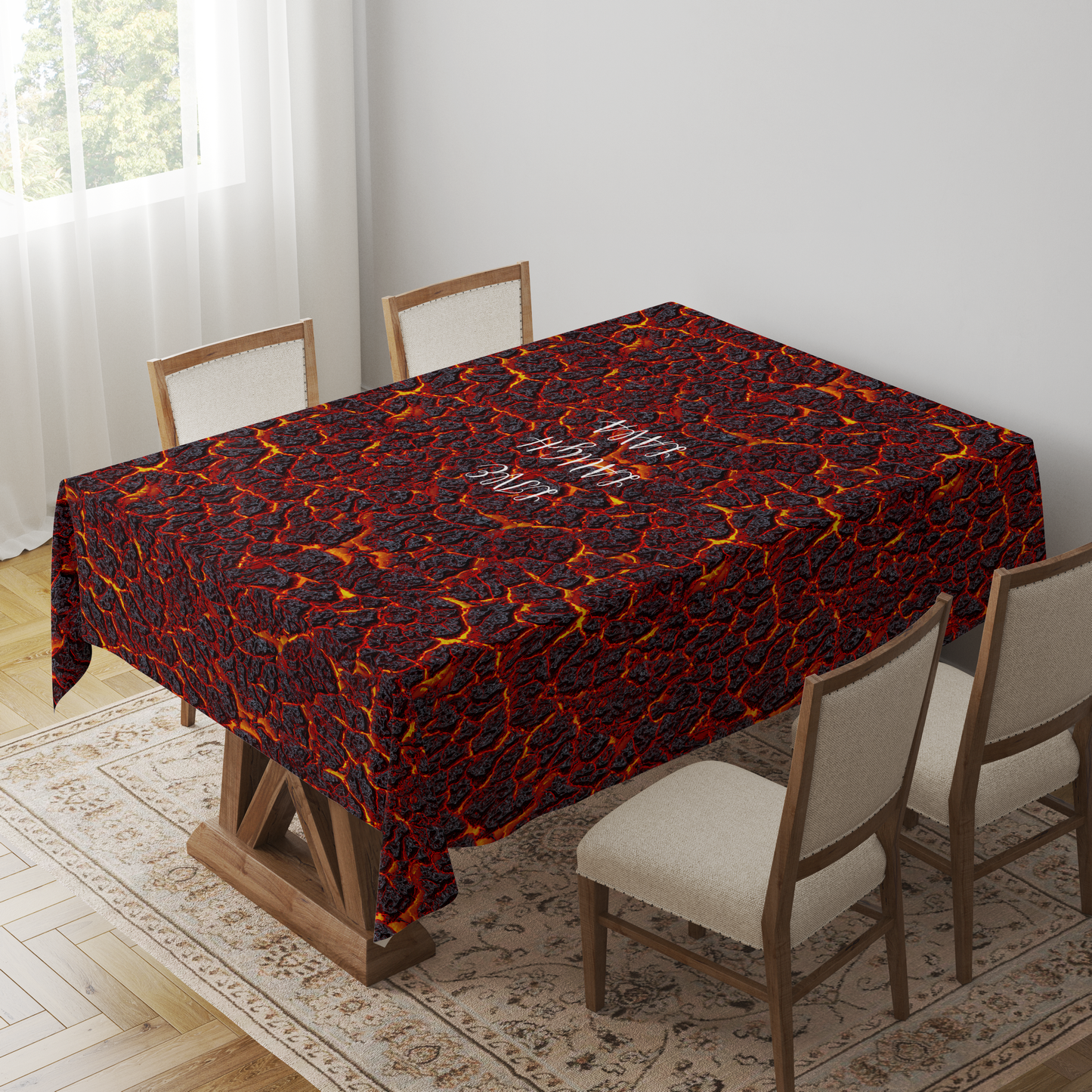 Live, Laugh, Lava Tablecloth