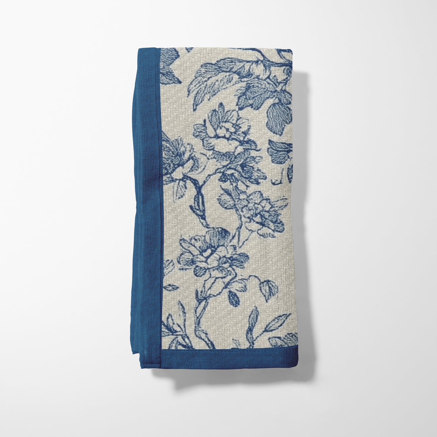 Woodland Wisdom Napkin in Classic Navy in Lightweight Linen