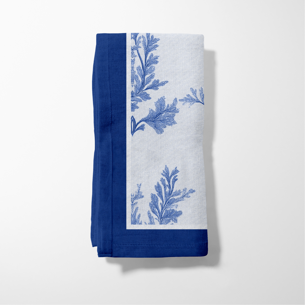 Seahorse Toile Napkin in Classic Navy