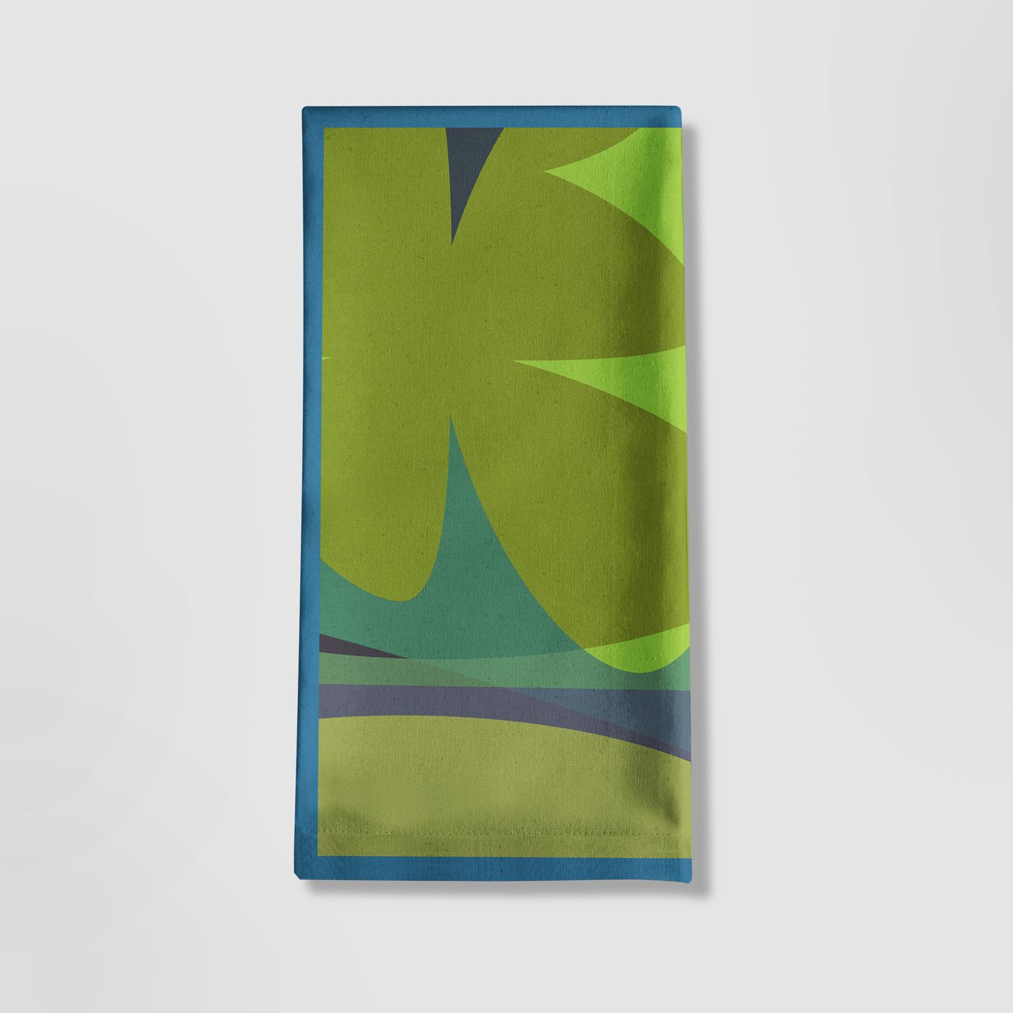 Big Shapes Tea Towel in Green and Blue