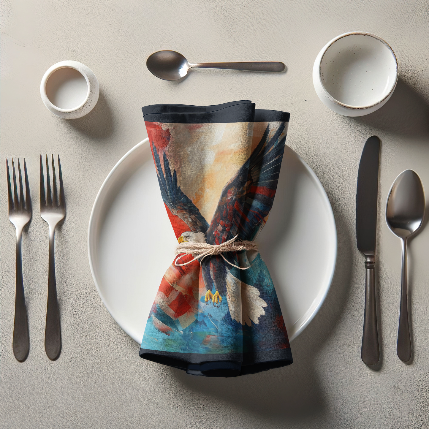 Flying Bald Eagle Napkin
