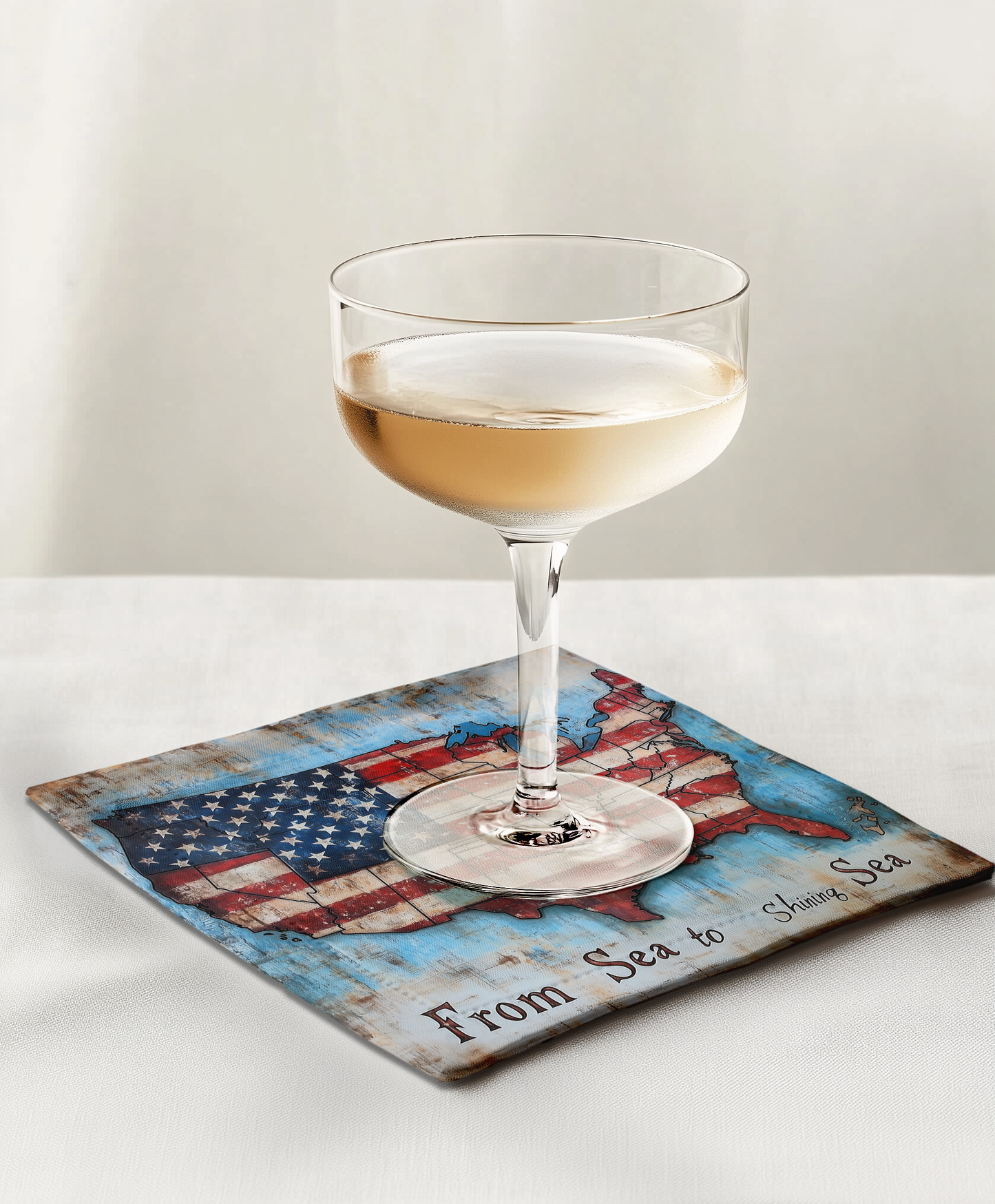 From Sea to Shining Sea Cocktail Napkin