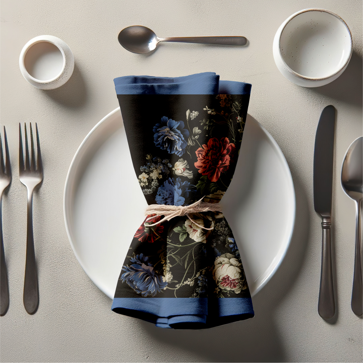 Baroque Blooms Napkin in Regal Flora