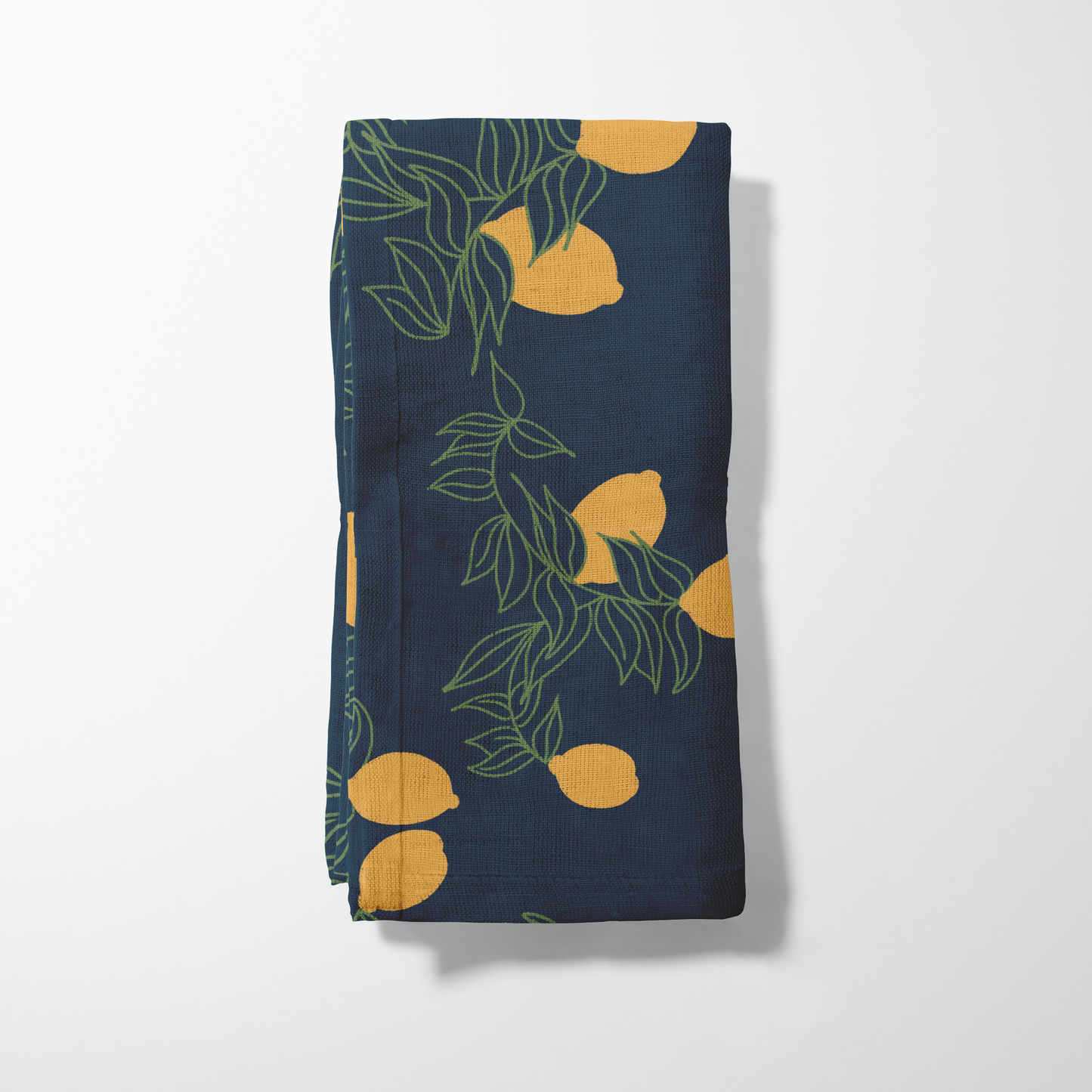 Lemon Fruit Napkin in Dark Blue