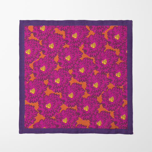 Flower Power - Modern Graphic Floral in Magenta and Orange