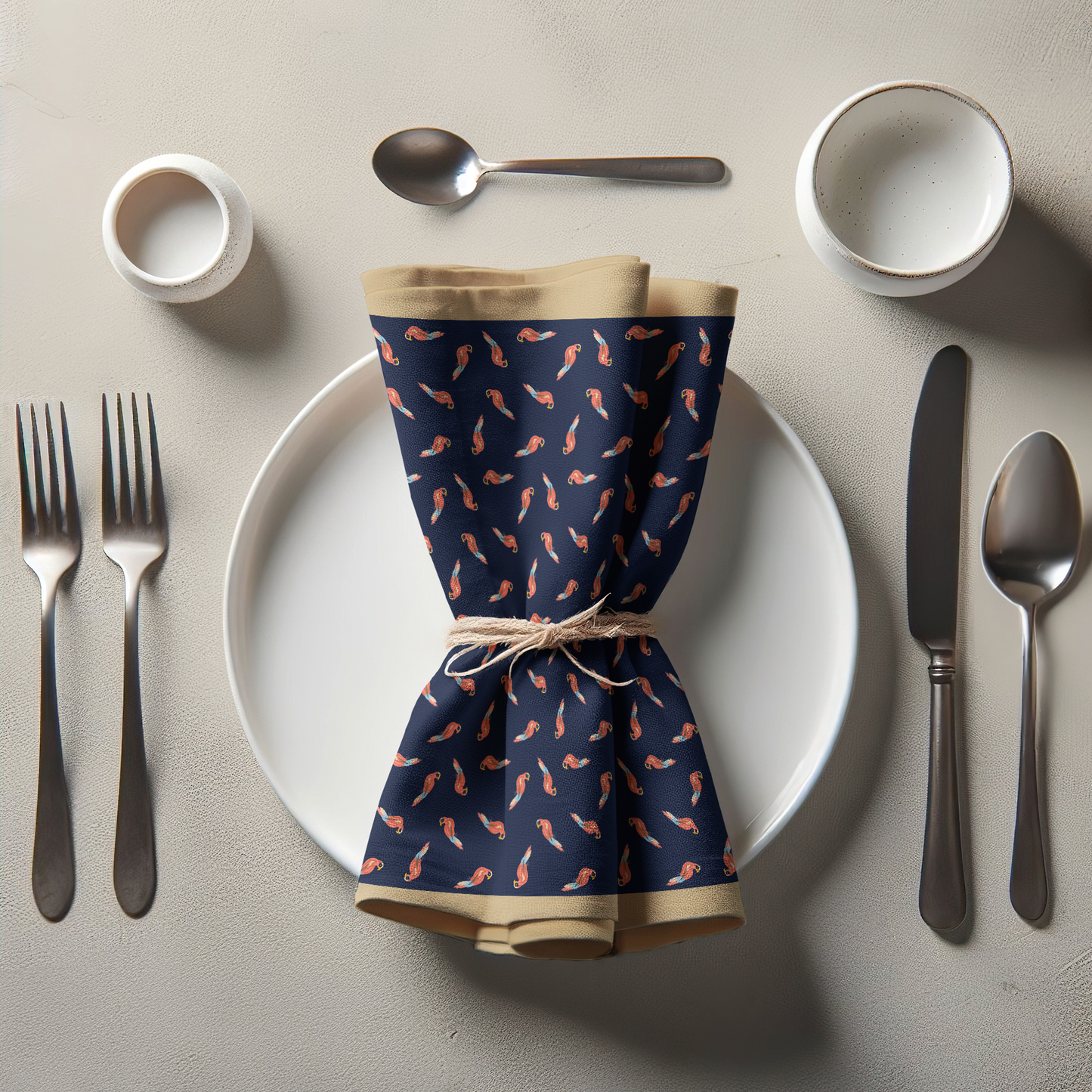 Perfect Parrots Napkin in Lightweight Linen
