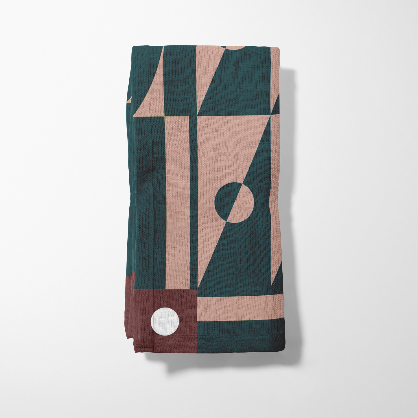 Green Backgammon Napkin in Lightweight Linen