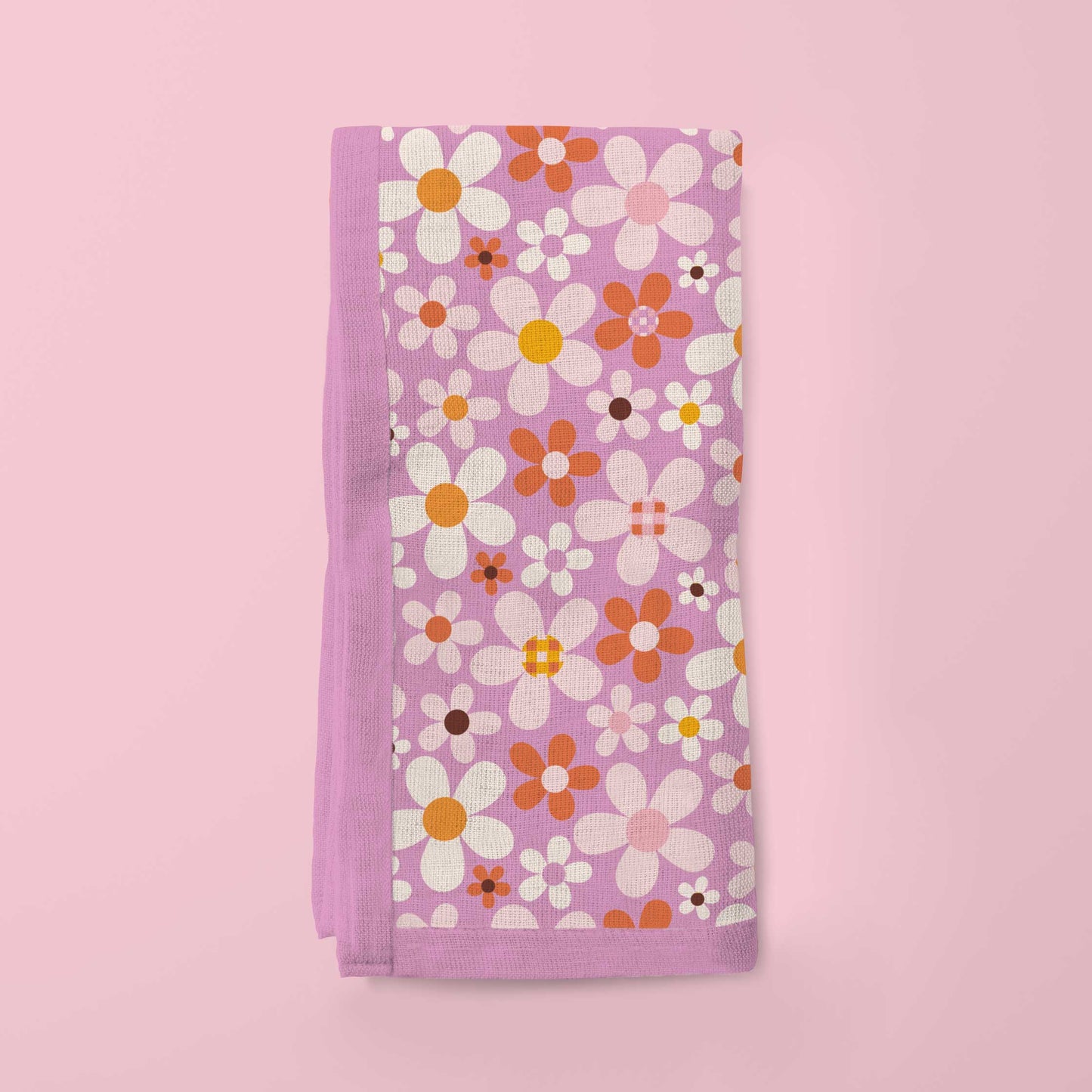 Retro Flowers - Organic Cotton Voile