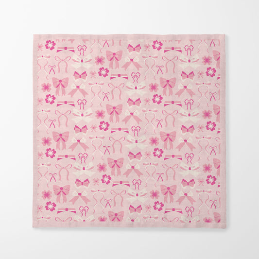 Pink Bows - Organic Cotton Voile