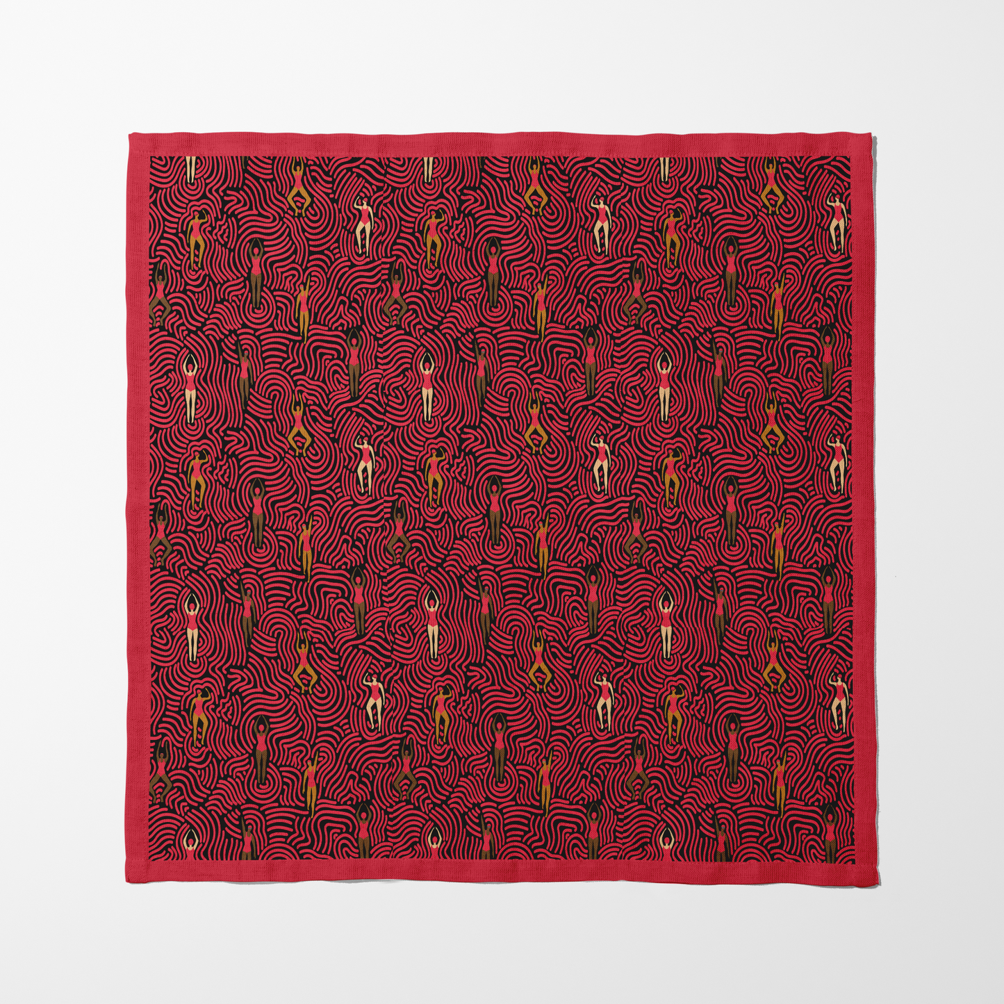 Swimmers in Summer in Red Napkin in Lightweight Linen