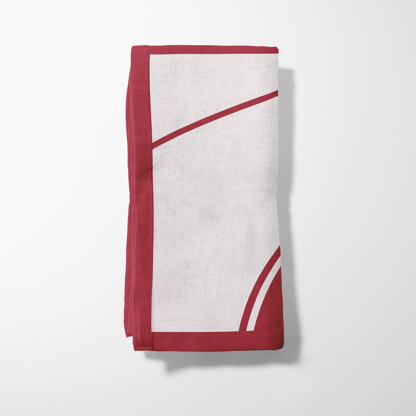 Crimson Red and White Basketball Napkin