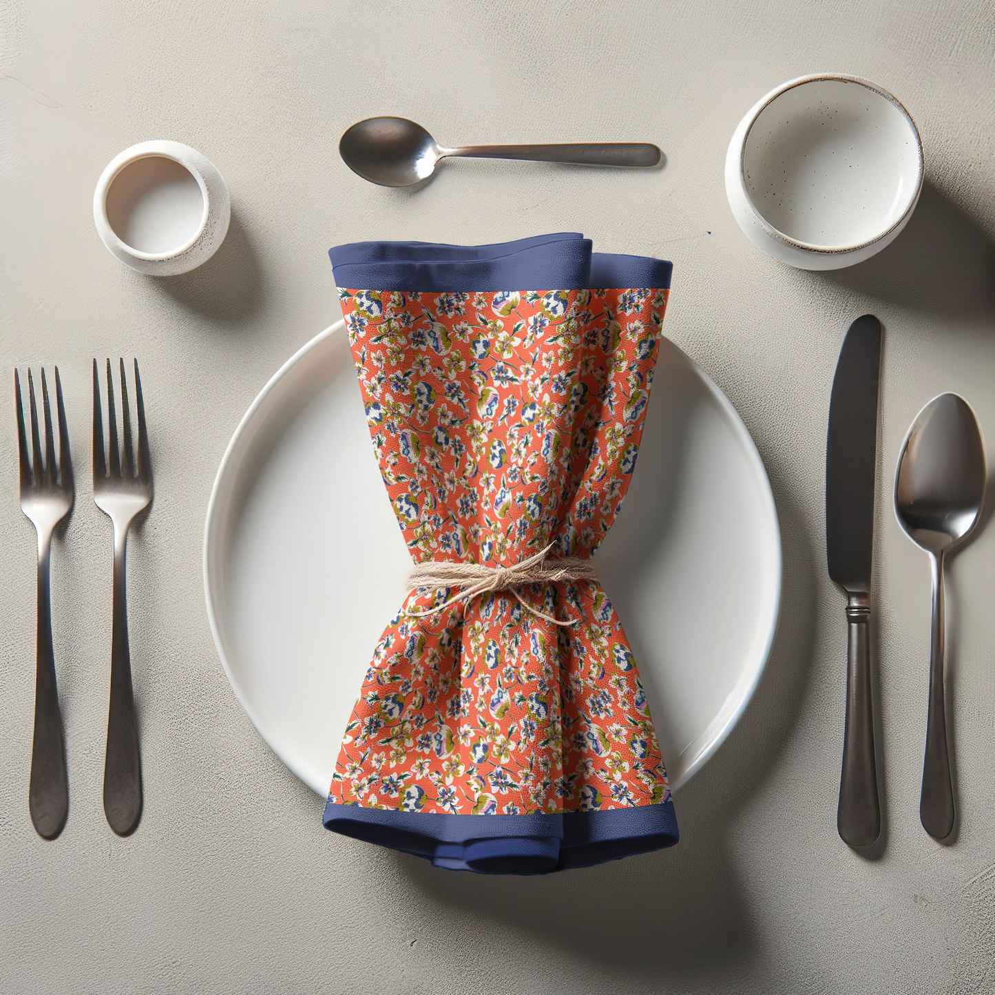 Mini Georgia Blossoms Napkin in Organic Cotton Voile