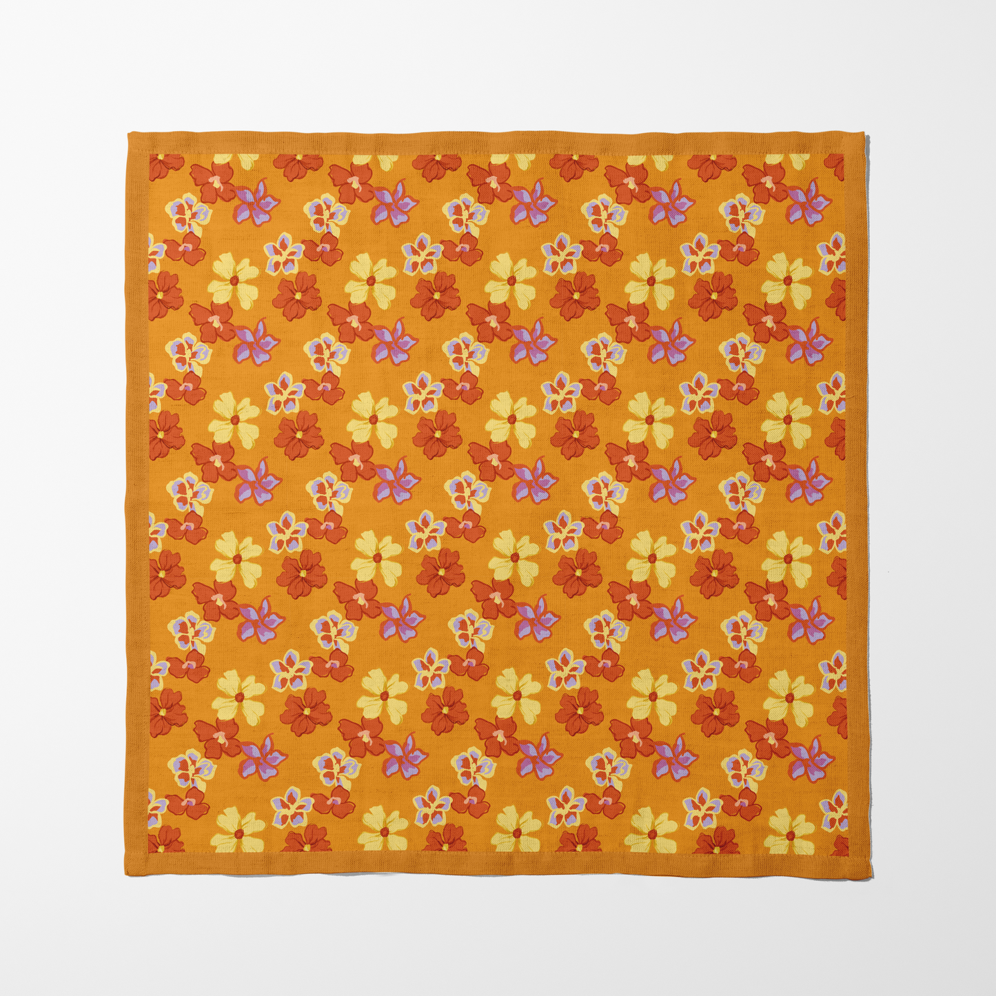 Marigold Peace and Lilies Napkin in Organic Cotton Voile