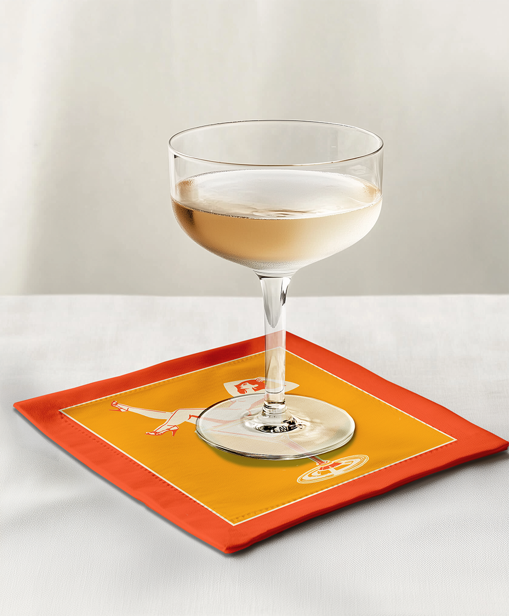 Cheers Darling Cocktail Napkin in Tequila Sunrise