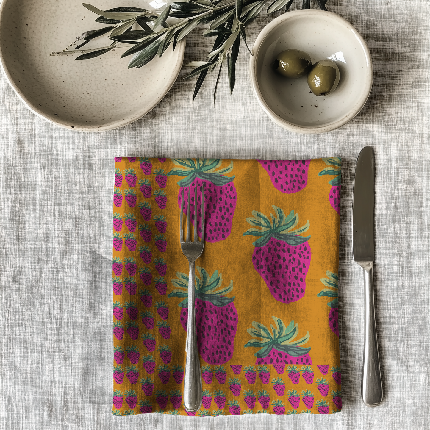 Strawberry Season Napkin