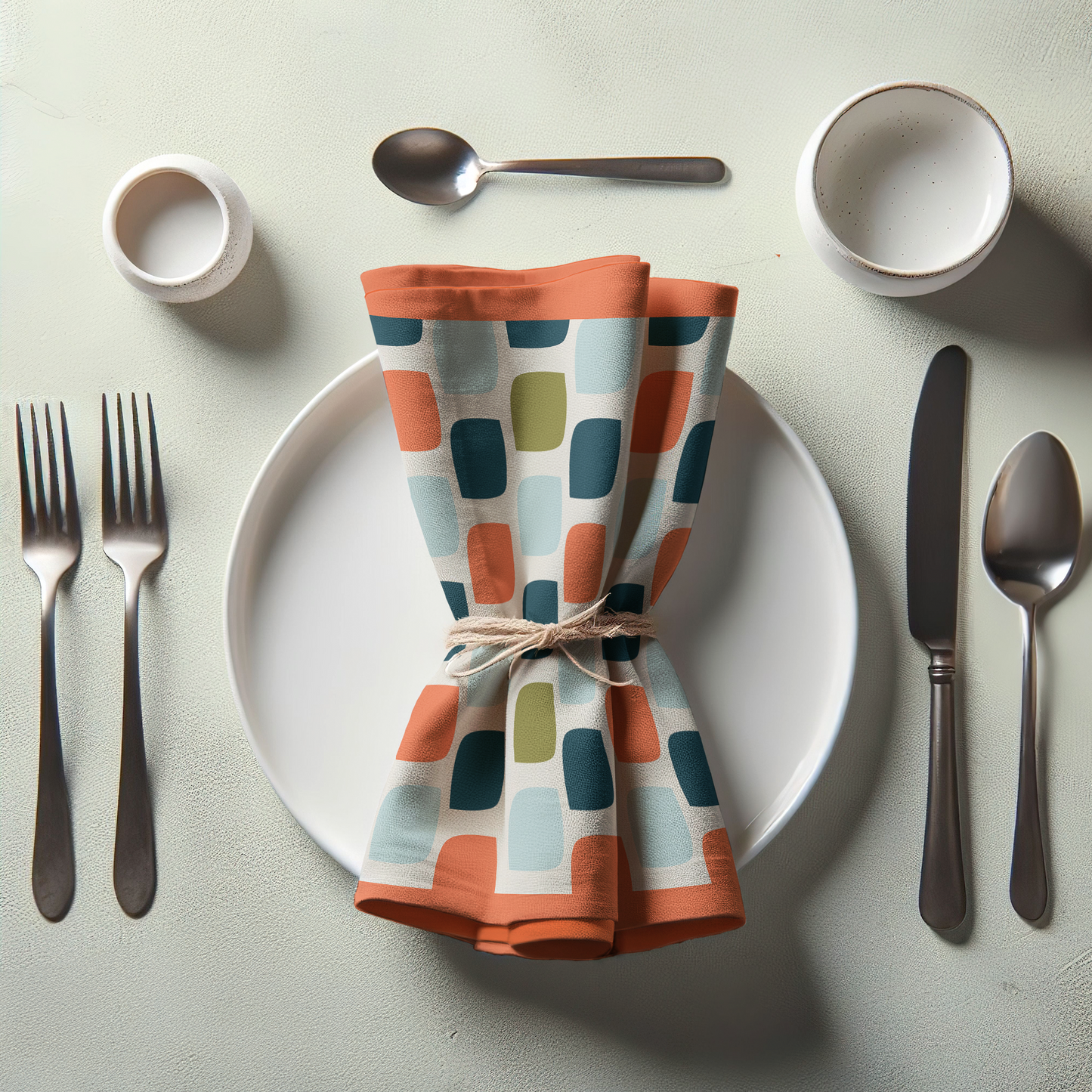 Squared Off Napkin in Orange