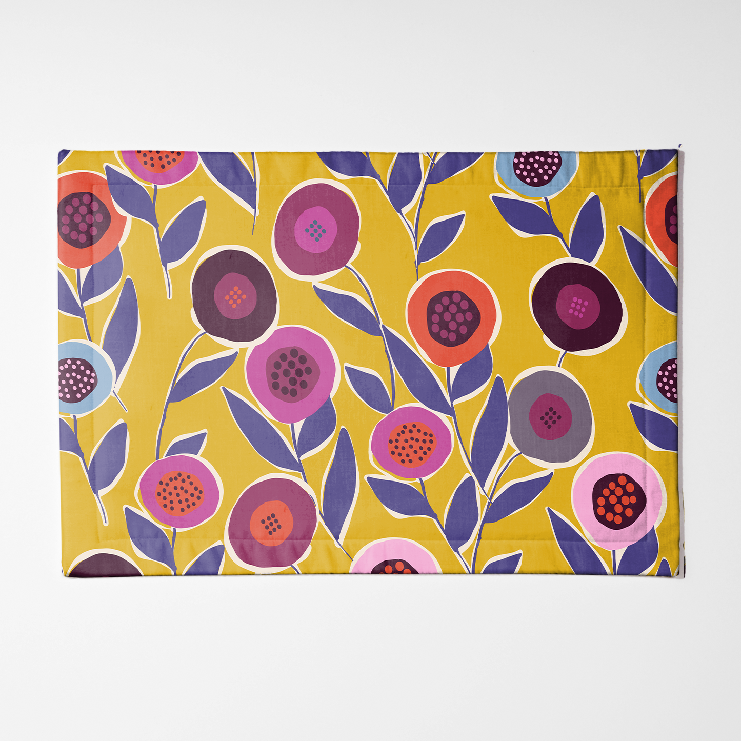 PM Button Flowers Yellow