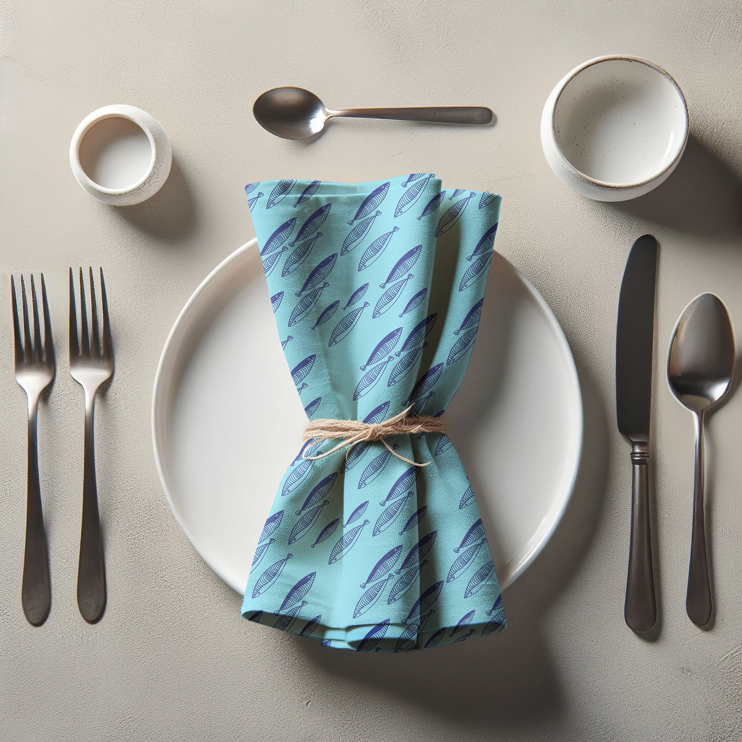 Fish Napkin in Light Blue