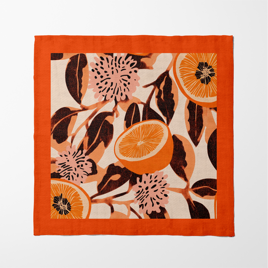 Island Fruit Napkin in Hot Orange