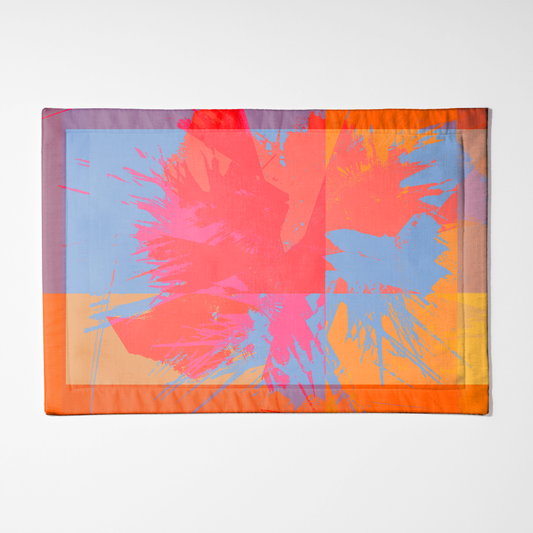 Flower Burst Placemat in Red in Lightweight Linen