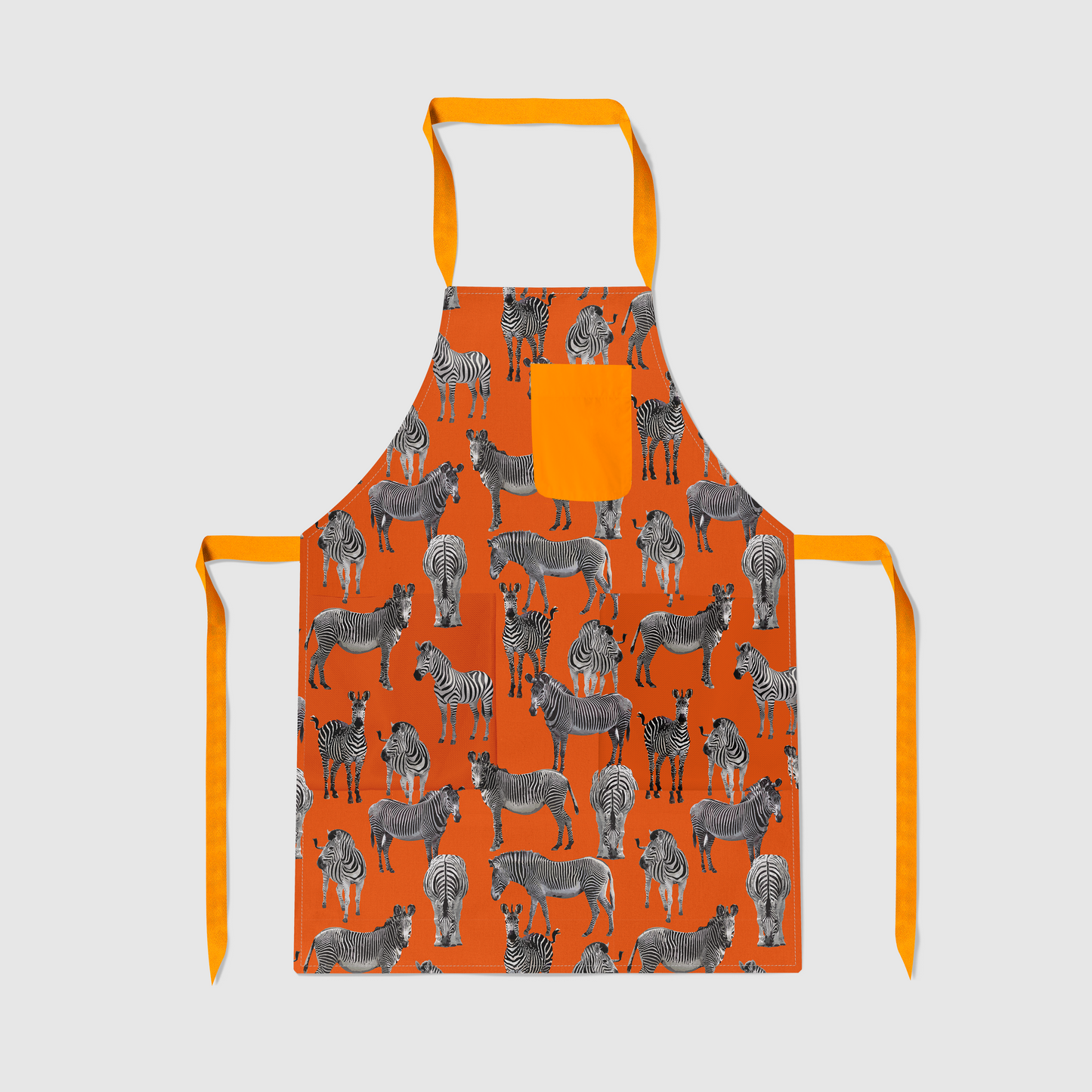 Zias Zebras Full Chef Apron in Mid Weight Cotton Twill