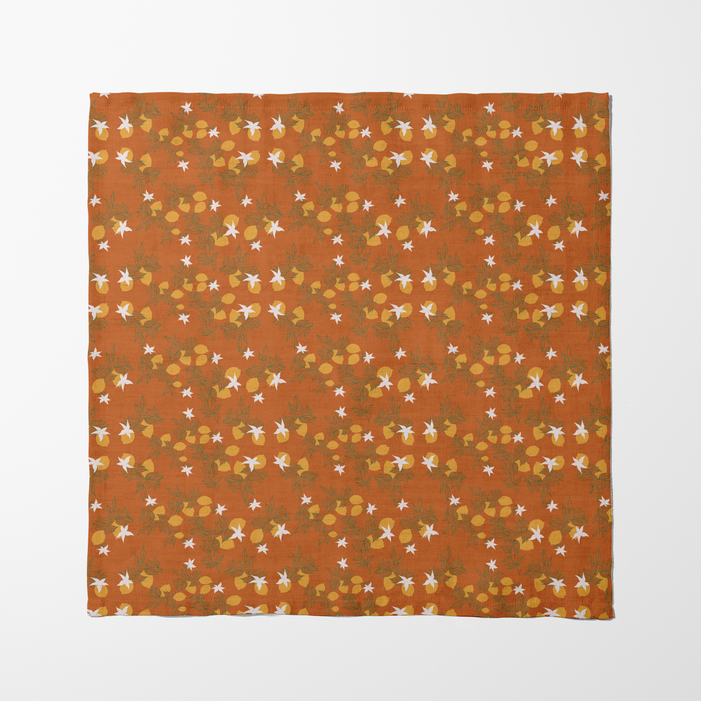 Lemon Flower Napkin in Orange