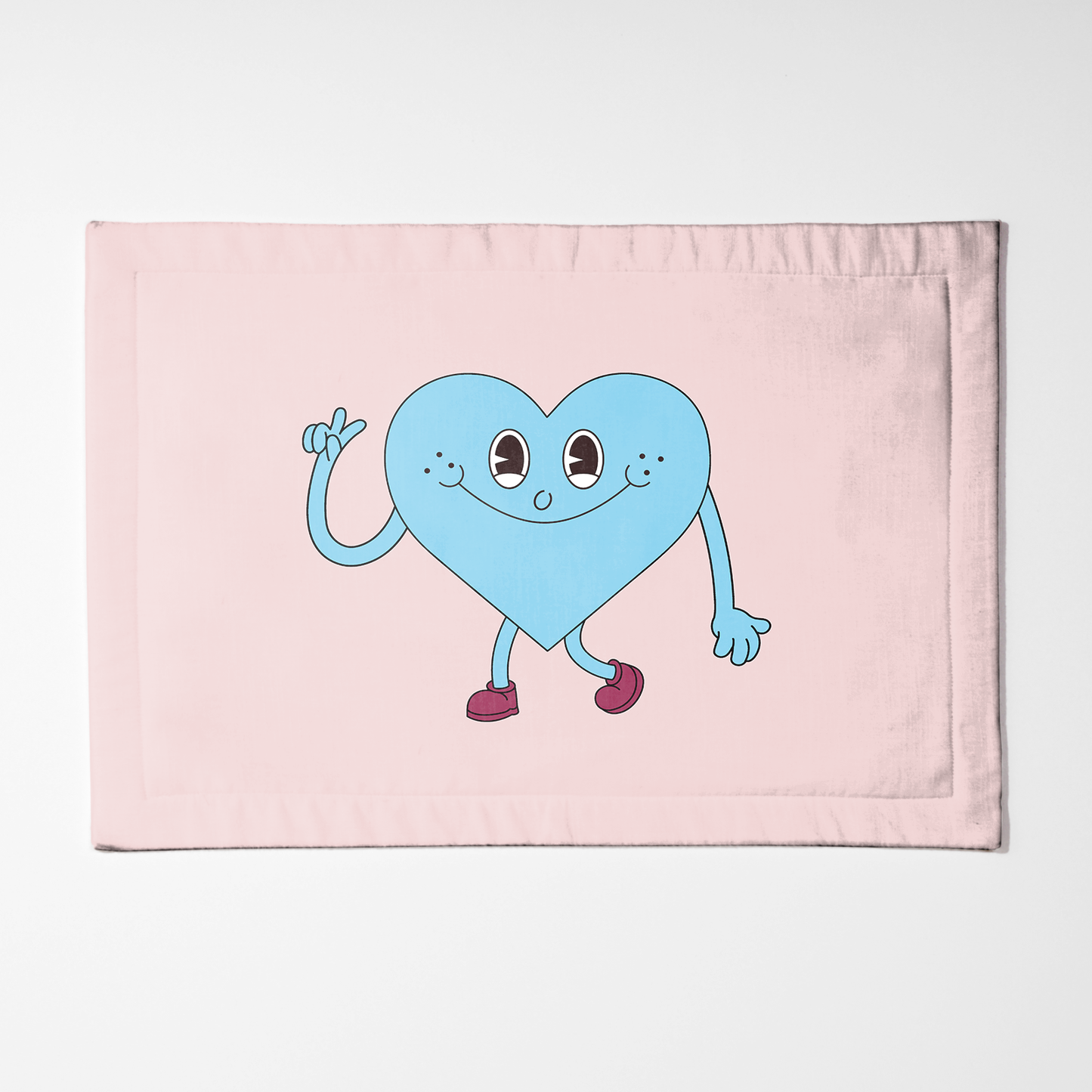 Blue Heart with Valentine Pink Placemat