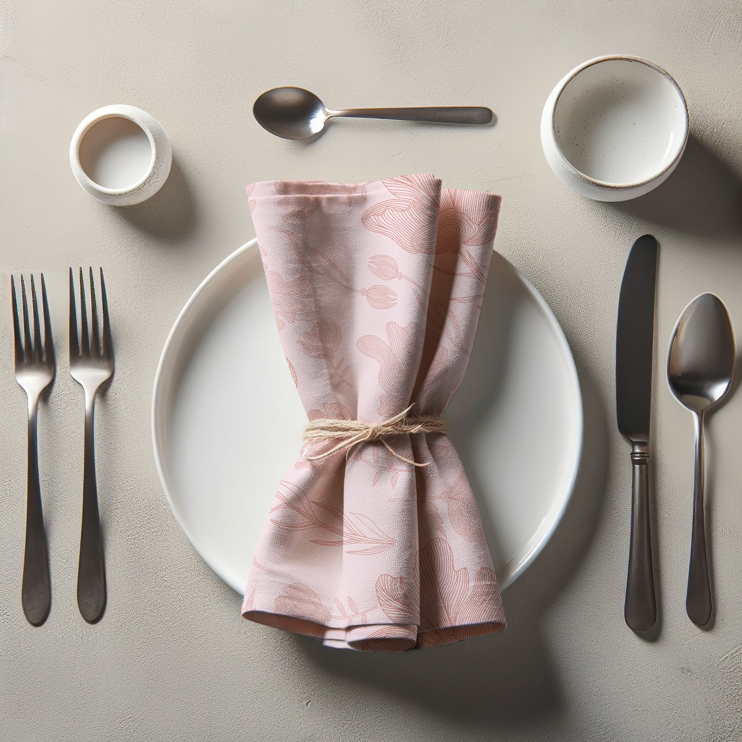 Summer Flowers Napkin in Light Pink