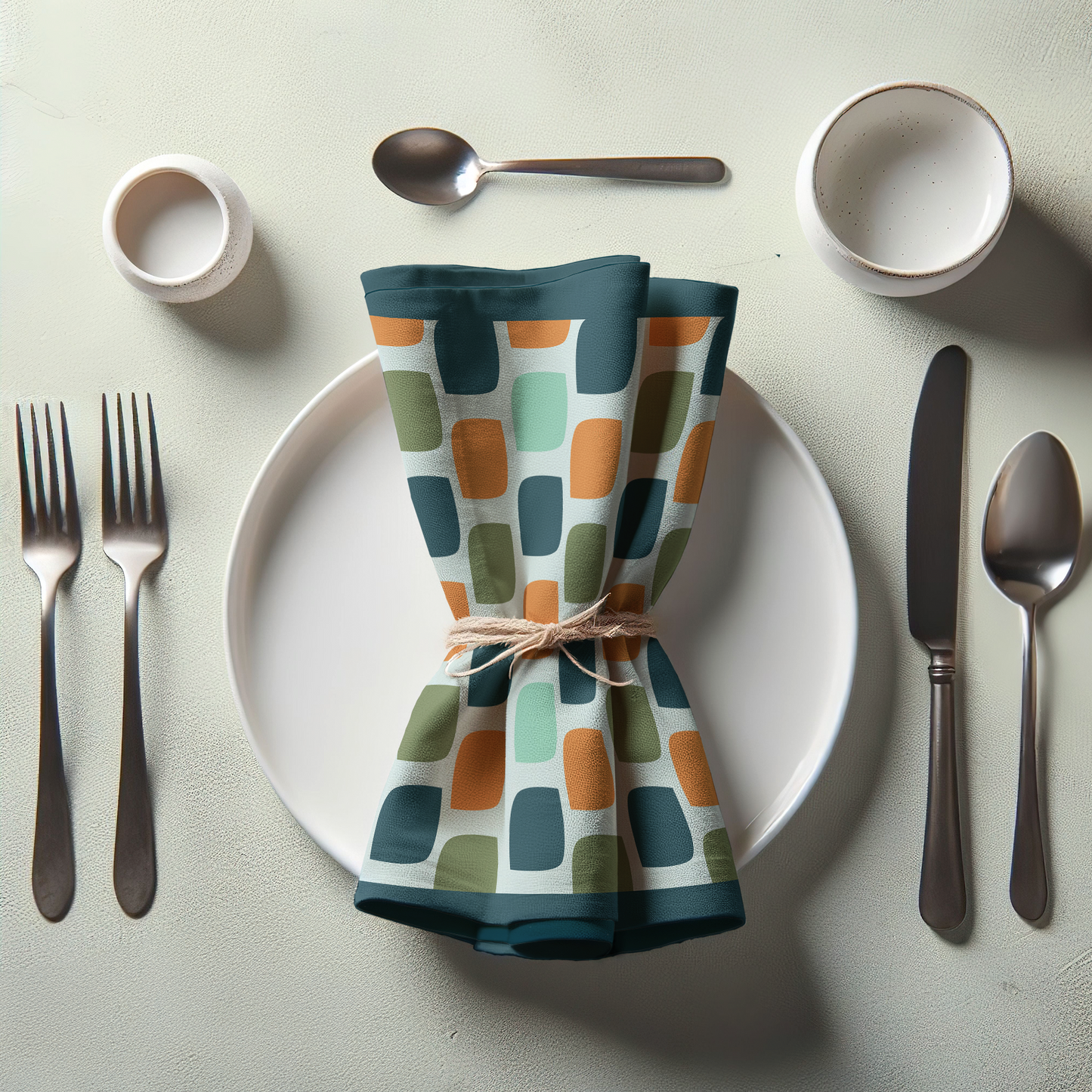 Squared Off Napkin in Dark Teal