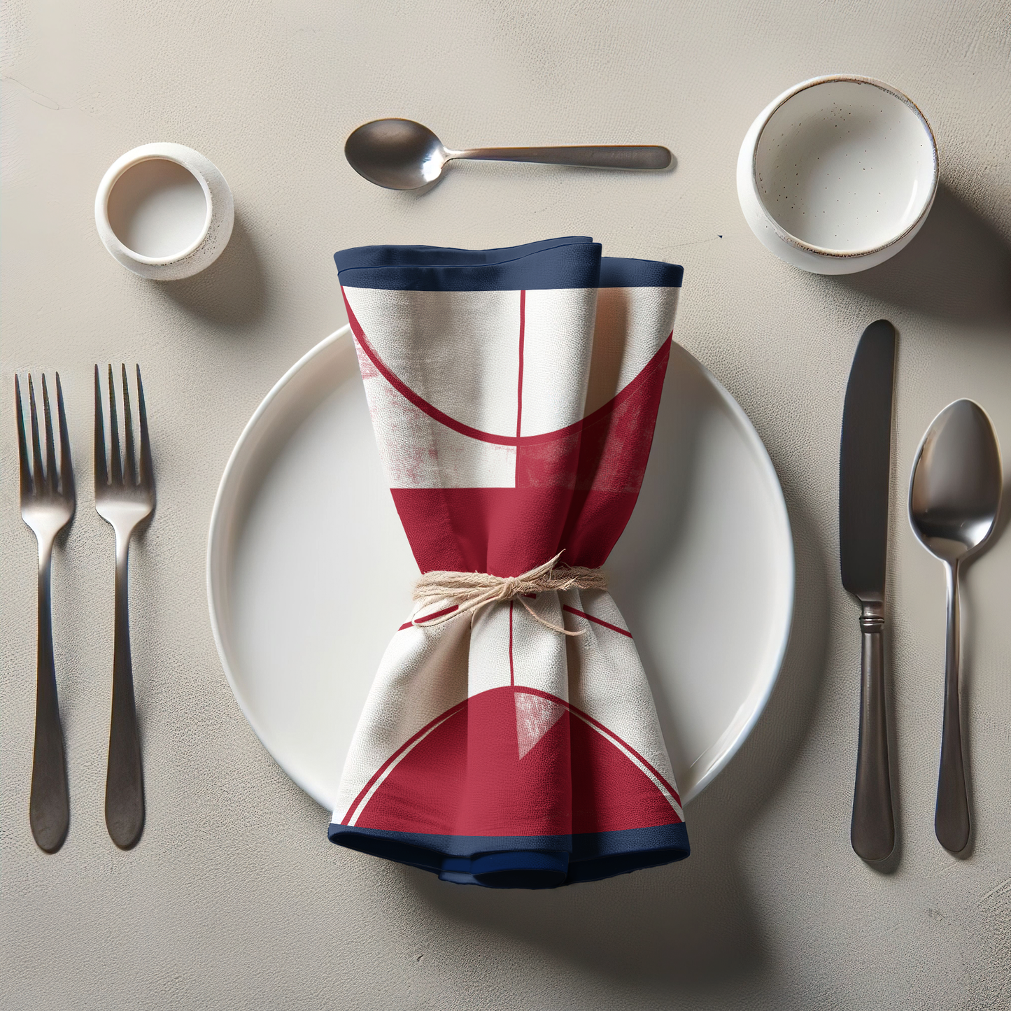 Dark Red, White and Blue Basketball Napkin